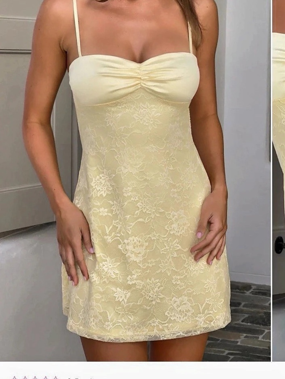 Beginning Boutique Ely Yellow Lace Party Mini Dress Floral Mini Dress in Yellow